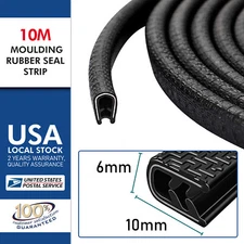 10M Pinch Weld Rubber Sealing u-shaped Trim Strip Auto Door Edge Isolation Noise