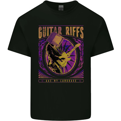 Guitar Riffs Are My Language Gitarrist Herren Baumwolle T-Shirt Tee Oberteil