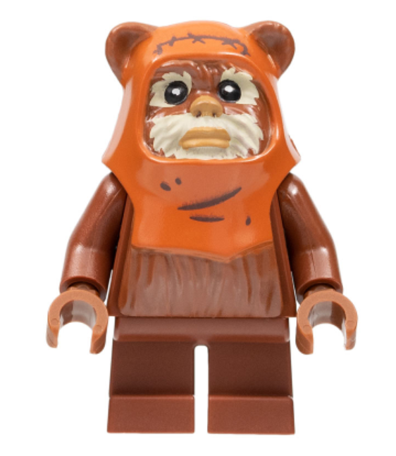Lego Wicket (Ewok) 75332 Hood with Wrinkles Star Wars Minifigure