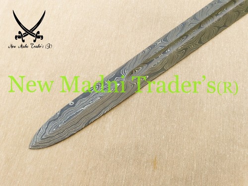 38 INCH DAMASCUS VIKING/MEDIEVAL FULL TANG TWISTED PATTERN SWORD BLADE - Picture 3 of 5