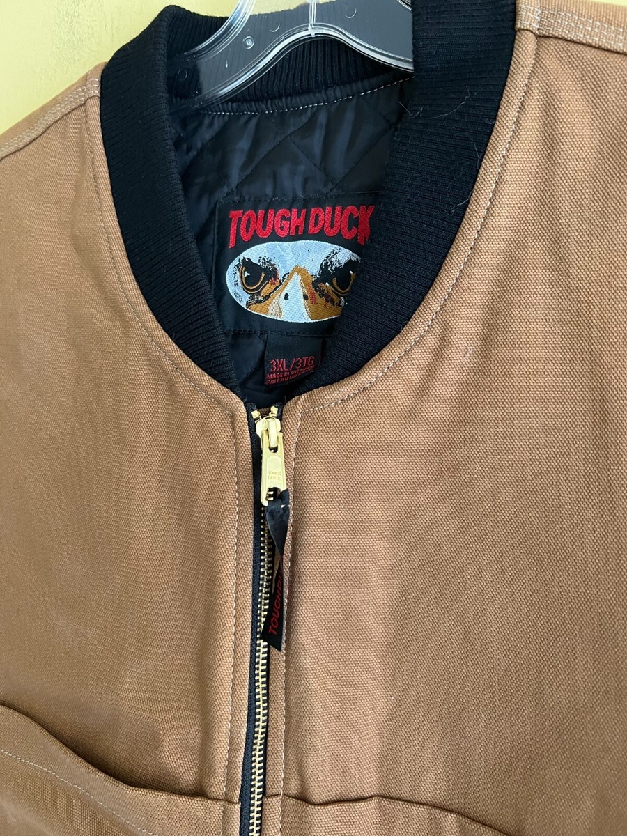 New Tough Duck Moto Vest Brown Men water repellent Full Zip