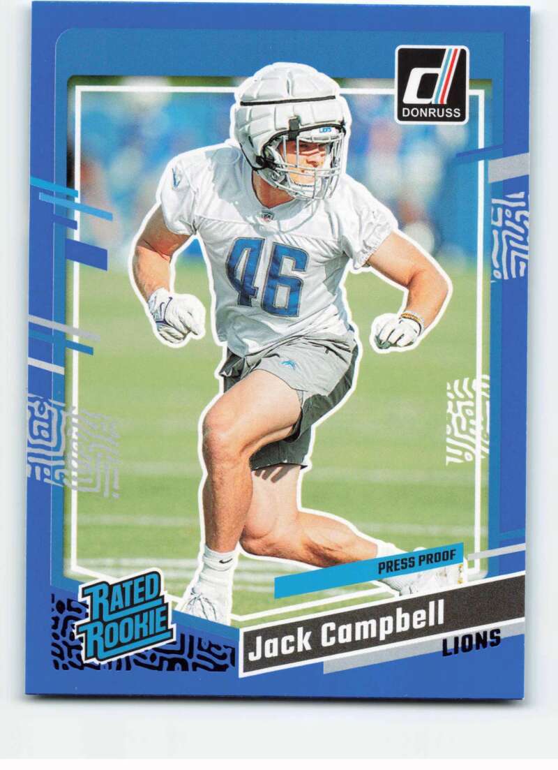 2023 Donruss Press Proof Blue #330 Jack Campbell RC Rookie Lions Rated Rookie