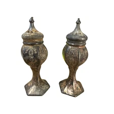 Ornate Weidlich Bros  Mfg Co Silver Salt & Pepper Shakers 3.75” A-3103 