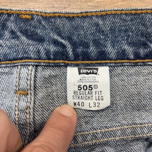 Vintage Levis 505 Jeans Herren 40x32 Regular Fit Straight Leg Made in USA NOS SPOT - Bild 13 von 18