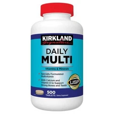Kirkland Signature Daily Multi Vitamins & Minerals Tablets, 500-Count Bottle