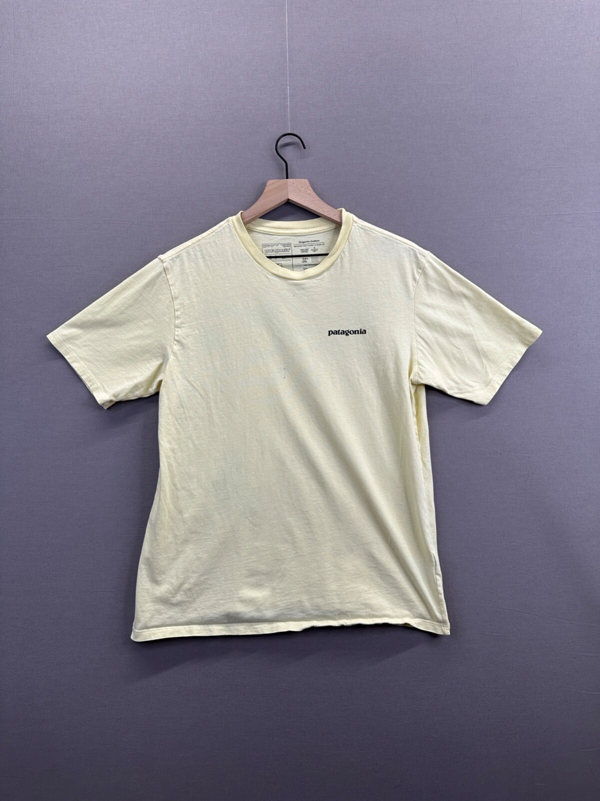 Patagonia Womens Yellow T-Shirt Short Sleeve Crew Neck Size Small 