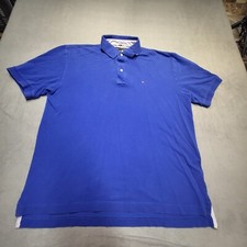 Tommy Hilfiger Polo Shirt Mens XL Blue Classic Fit Short Sleeve