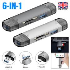 USB-C Type-C SD/Micro SD/SDHC/SDXC OTG Memory Card Reader For PC Phone Tablet UK