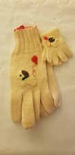 VINTAGE 1950S FOWNES CHILD'S DOLLS MATCHING PUPPY APPLIQUE EMBROIDERED GLOVES