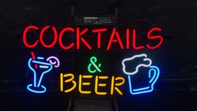 Cocktails Beer Martini Smug 20''x16'' Neon Light Sign Lamp Bar Club With Dimmer