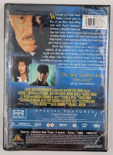 Stephen King Needful Things Movie 1993 NEW Sealed DVD 2002 Widescreen Ed Harris - Picture 7 of 8