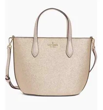 Kate Spade New York Gold Glimmer Leather Satchel Handbag Retail $329