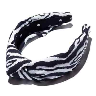 Lele Sadoughi x Solid & Striped Knotted Headband LELE SADOUGHI X SOLID & STRIPED KNOTTED HEADBAND BLACK WHITE  main image 4