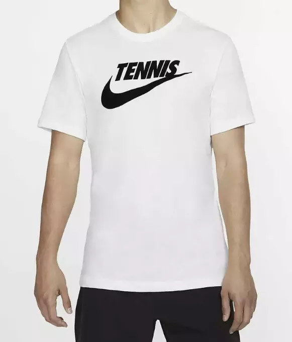 Blootstellen monteren hotel Nike Court Men&#039;s Graphic Tennis T-Shirt White Black Size L CJ0429-100  | eBay