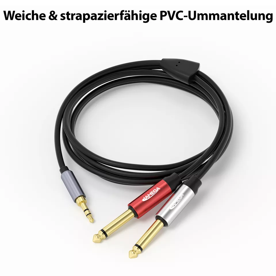 AUX Cable 3.5mm Jack to 2*6.3mm Jack - Jack Cable Audio Lead Audio Plug - Image 4 of 4