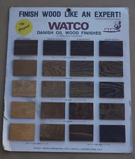 Vintage Watco Danish Oil Wood Finish Sample Store Display Board Standee Modern