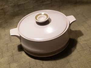 Vintage Spring Bouquet Casserole Dish w/Lid, Green Decorative Band Made In Japan