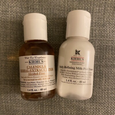 Kiehl s Daily Refining Milk-peel Toner & Calendula Herbal-Extract Toner 1.4 oz