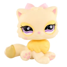 minilpsshop LPS Sitting Persian Cat #763 Cute Kitty and Bow Toy Girl Kids Gift
