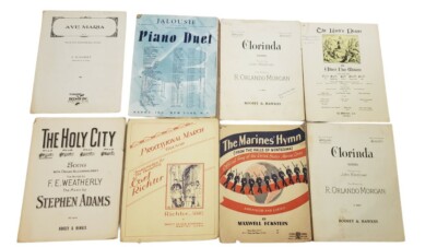 Lot Of 8 Vintage Sheet Music Lords Prayer Ave Marie Piano Saxophone Voice 