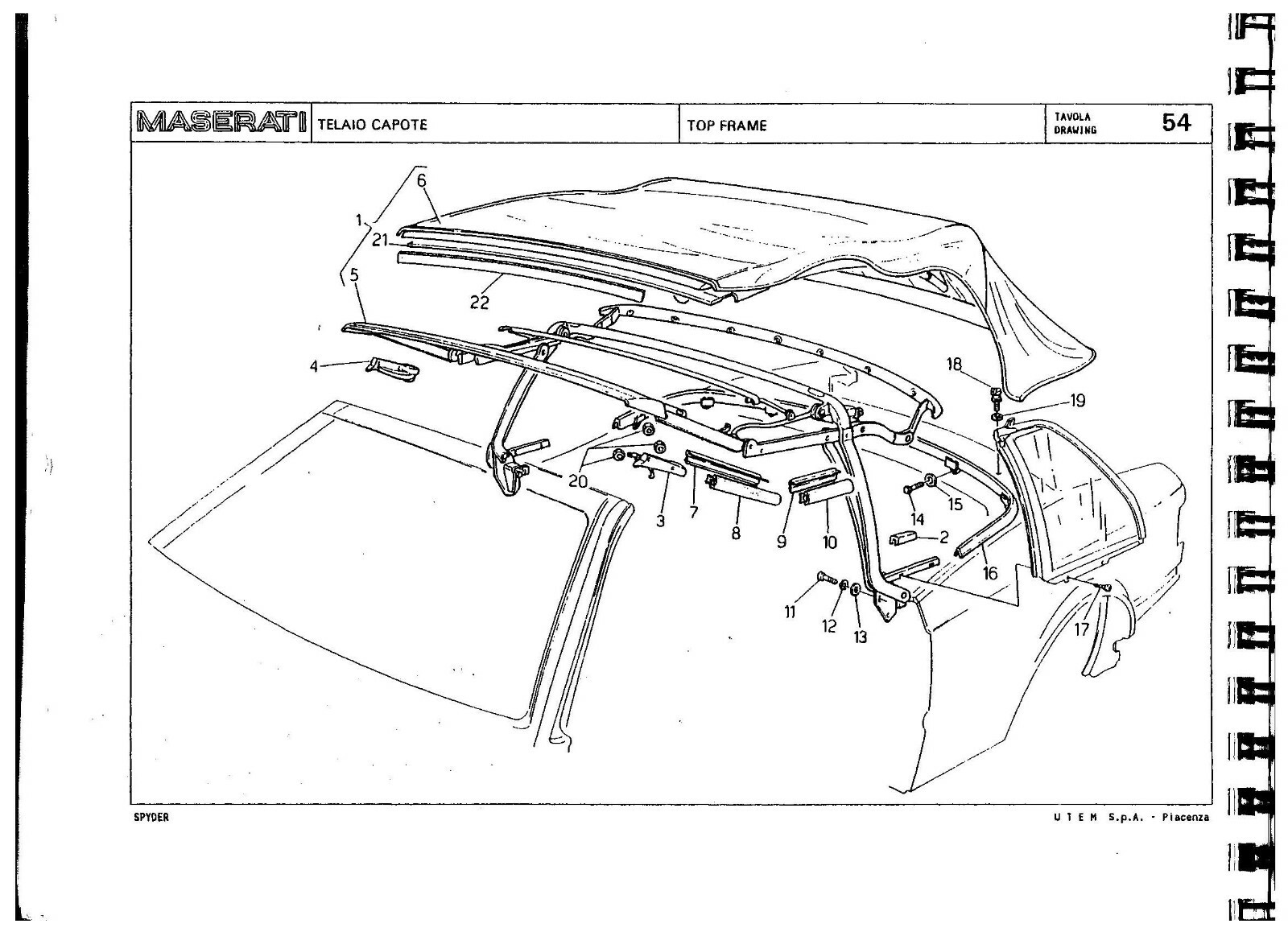 Maserati Biturbo Spyder CONVERTIBLE TOP WEATHERSTRIP Seal Set  6 pieces