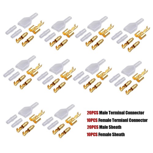 10Set 1 Female 2 Male 4.0 Bullet Crimp Terminal Car Electrical Wire Connector. - Picture 4 of 12