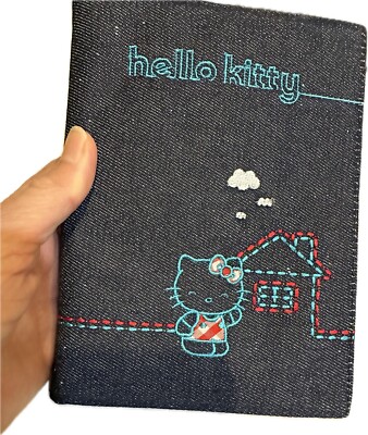 VTG Y2K HELLO KITTY DENIM JOURNAL SANRIO SMILES SEALED 200 PG MINT BLUE 5 x7 