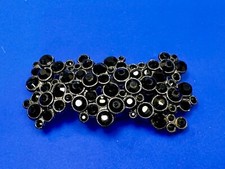 Black Rhinestone Cluster / Covered Retro Women's 4" Wide Belt Buckle