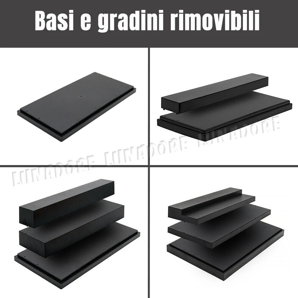 Teca Plexiglass Vetrina Acrilico Espositore per Modello Auto 1:24 Action Figure - Immagine 2 di 4