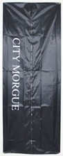 CITY MORGUE SKELETON DEAD BODY BAG 6' FT HALLOWEEN PROP BLACK CRIME SCENE MURDER