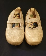 Baby Girls Shoes Silver Sparkle Glitter Mary Janes Elastic Strap Infant Size 3