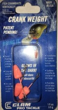Crank Weight Tackle 1/8 oz-Clam Pro Tackle-(Glow In The Dark Red)RARE-SHIP N 24H