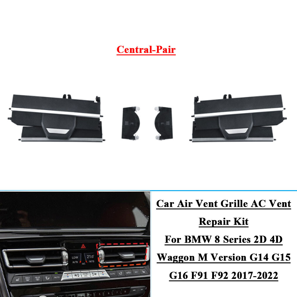 2x Front Middle Air AC Vent Grille Repair Kit For BMW 8 Series G15