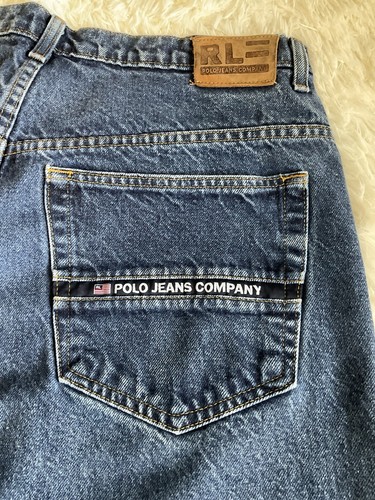 Polo Ralph Lauren Jeans Herren 38 x 34 Blau Denim Flagge Logo Vintage Y2K - Bild 3 von 8