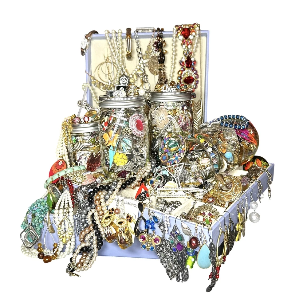 PRESENTE Bola Pedreiro Jarro Misto Joias Mistério Surpresa Lote Usável Caixa Tik Tok Antigo - Imagem 4 de 4