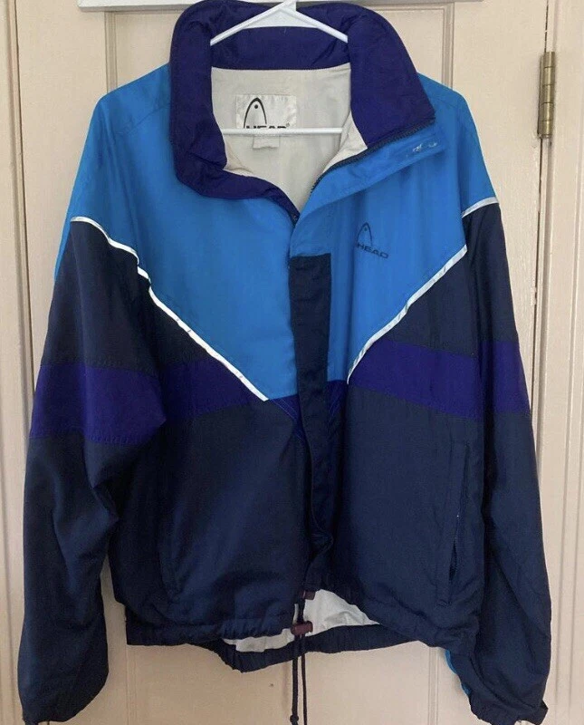 Head Track Jacket Windbreaker XL Blue Black Purple Full Zip Drawstring Waist