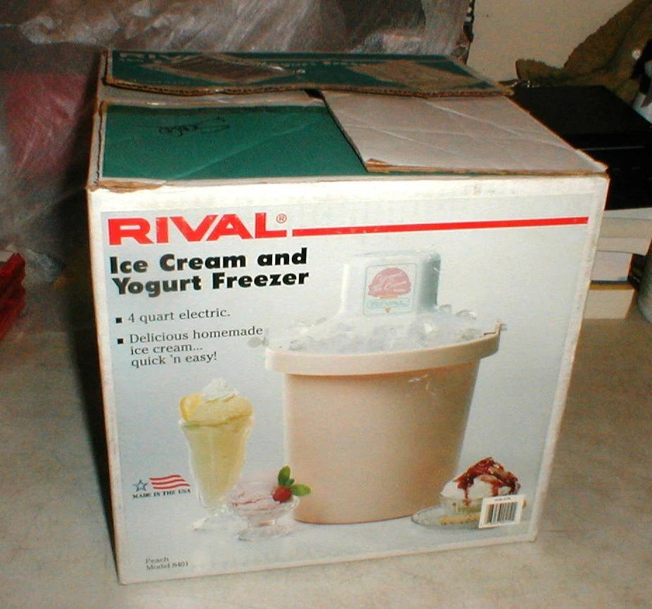 RIVAL 4 Qt Quart Electric Ice Cream Frozen Yogurt Maker Freezer