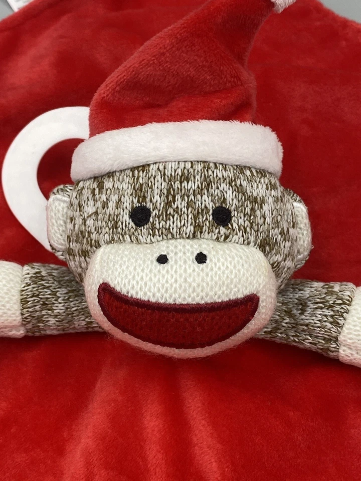 Плюшевое рождественское защитное одеяло Baby Starters Sock Monkey Lovey My First - Изображение 3 из 4