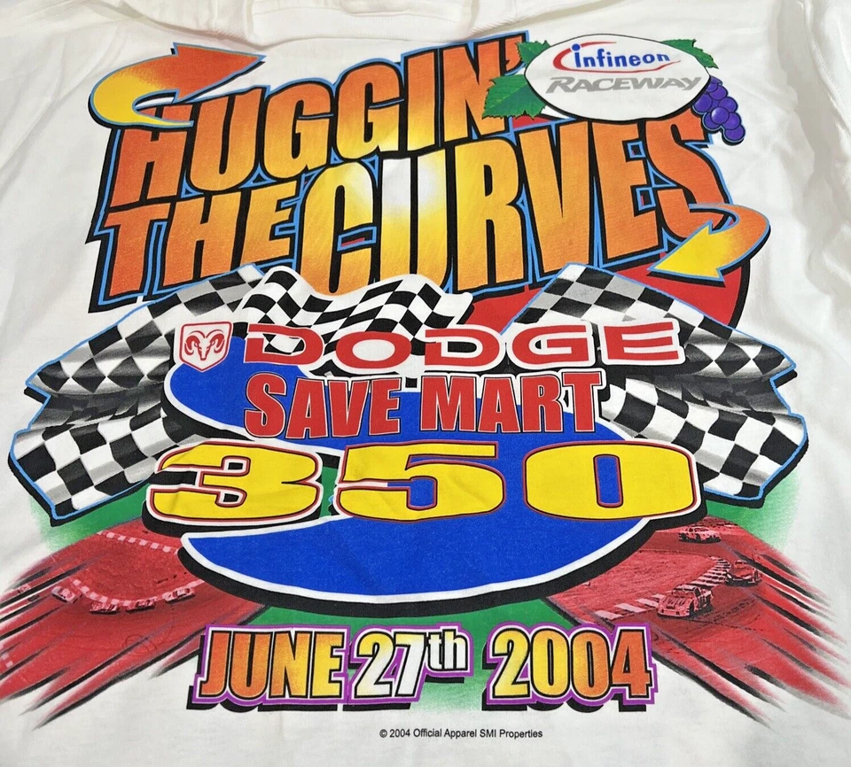 Camiseta Gráfica NASCAR De Colección Dodge Save Mart 350 27 de Junio 2004 (Talla Grande) Foto 4 de 4