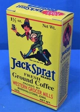 Coffee Box ~ Free Sample Size & Store Display Sign ~ Jack Sprat ~ Western Grocer