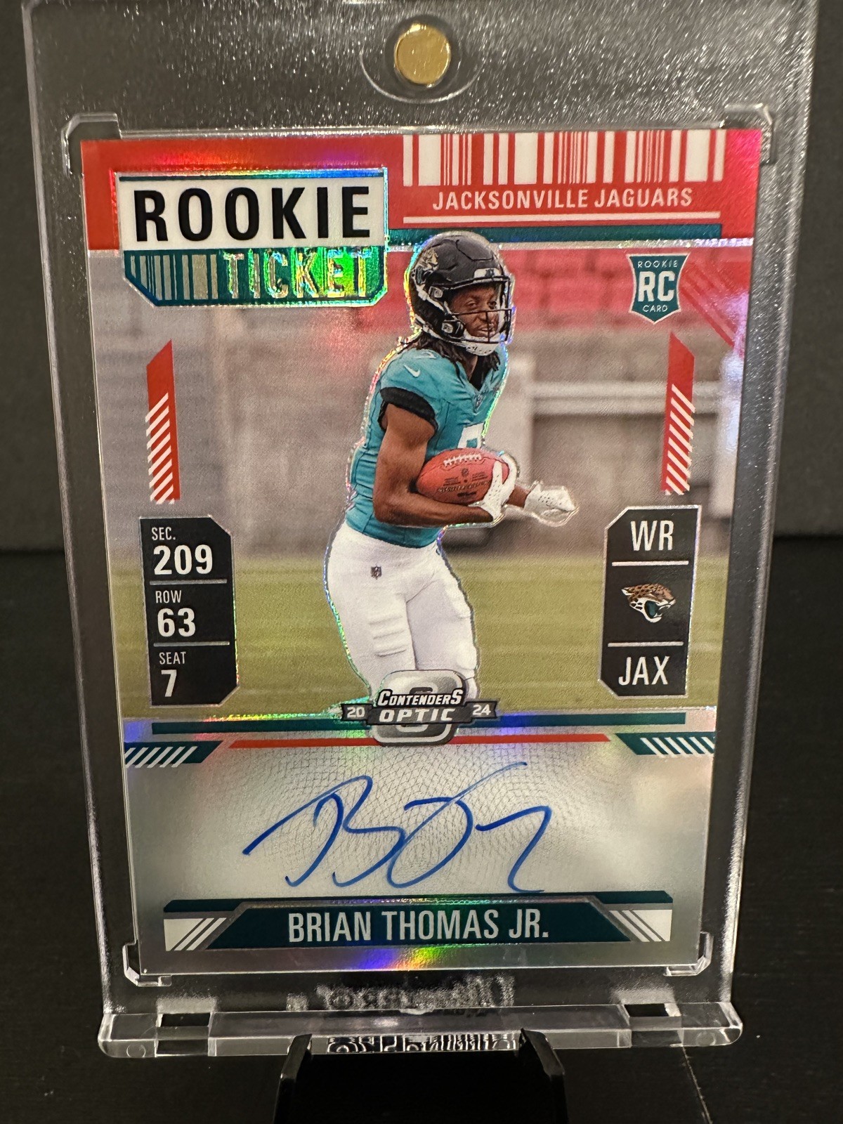 Brian Thomas Jr  - 2024 Contenders Optic Red Rookie Ticket Auto /175