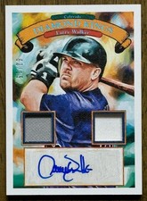 2019 Diamond Kings Material Signatures Larry Walker Dual Jersey Auto #d 2/15