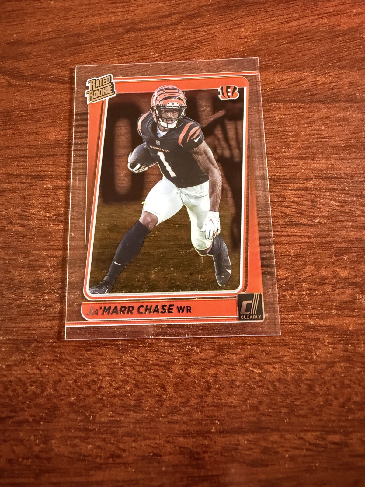 2021 Panini Clearly Donruss Rated Rookie #63 Ja'Marr Chase Rookie Card