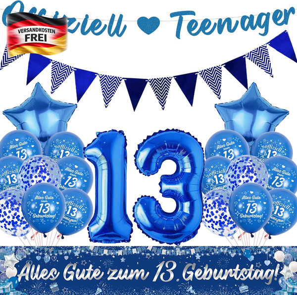 Offiziell Teenager 13. Geburtstag Deko Ballons - 13 Geburtstagsdeko Luftballons-image