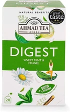 Ahmad Tea Digest Herbal Tea Bags 20 Count Mint Licorice Fennel Antioxidant