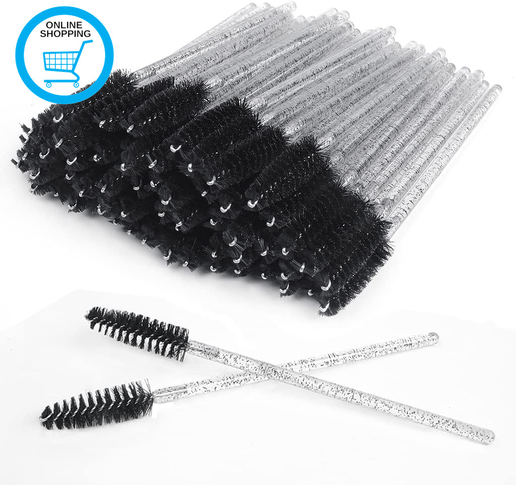 60 PCS Disposable Eyelash Brushes, Spoolies Eyebrow, Mascara Wands Applicator La