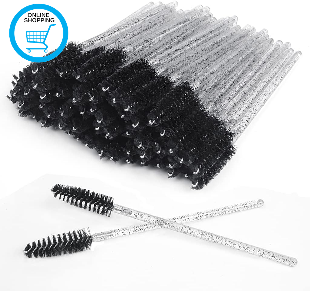 60 PCS Disposable Eyelash Brushes, Spoolies Eyebrow, Mascara Wands Applicator La