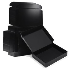 20 Packs 11x8x2 Black Shipping Boxes Corrugated Cardboard Mailer with Lids