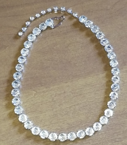 Collana girocollo classica Eisenberg strass tondi trasparenti vintage