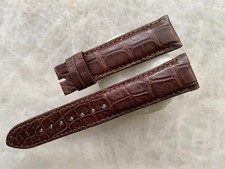 21mm/18mm Dark Brown Alligator Crocodile Print Leather Watch Strap Band
